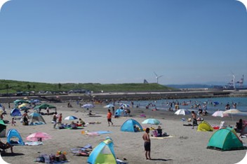 入江の海水浴場