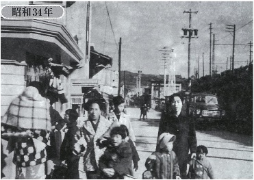 昭和34年頃の駅前通りの様子
