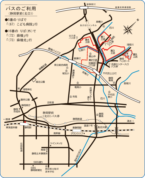 麻機湿原までの地図