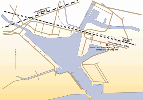 田子の浦港管理事務所位置図
